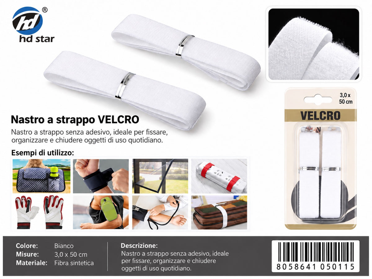 05011 Velcro 3.0*50Cm Bianco 1/12 Ct 240