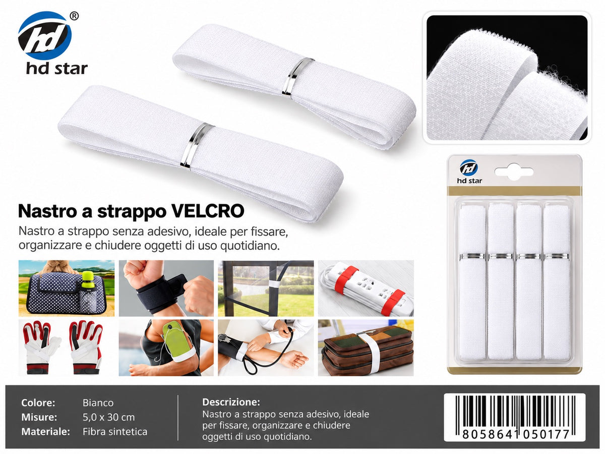 05017 Velcro 5.0*30Cm Bianco 1/12 Ct 240