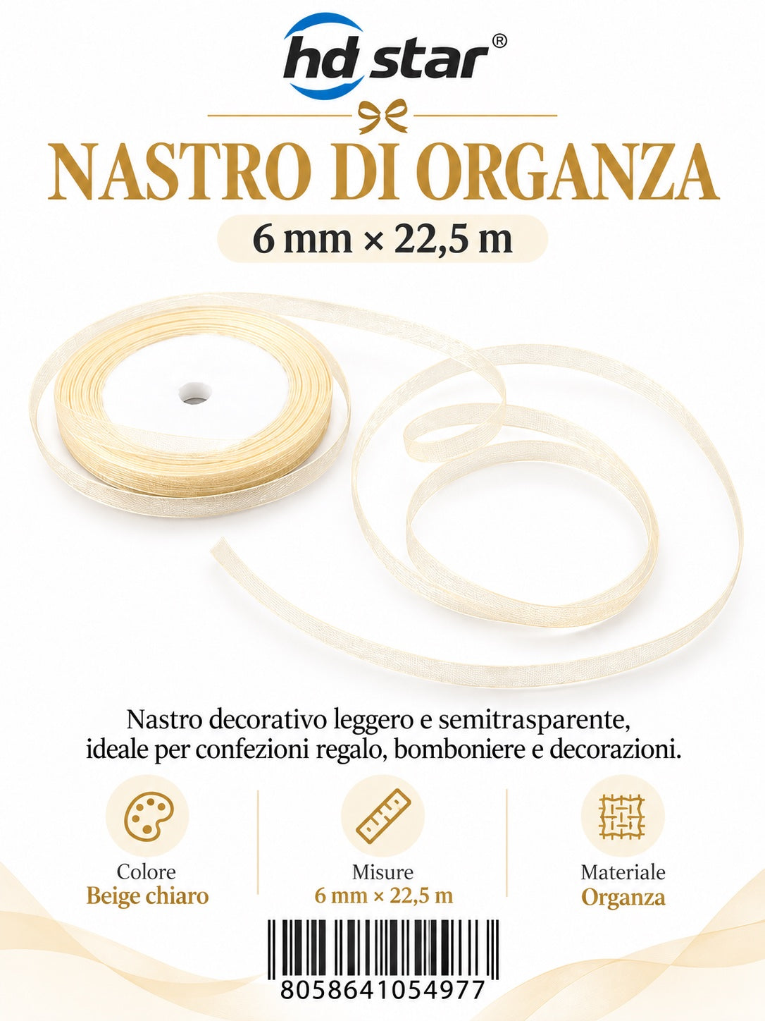 05497 Organza 2Pz 6Mm*22.5M 08#