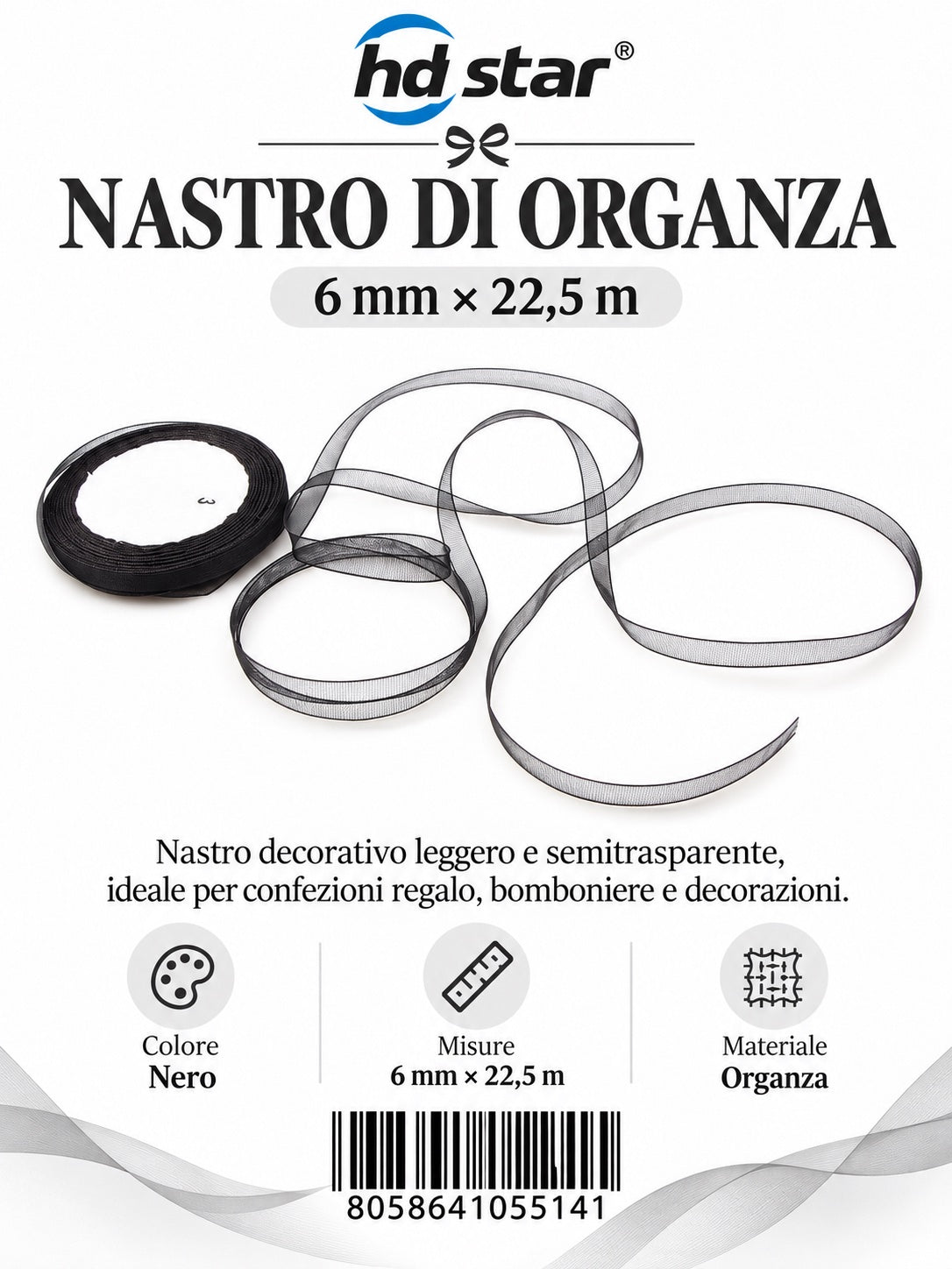 05514 Organza 2Pz 6Mm*22.5M 039#
