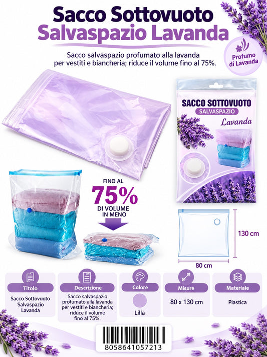 05721 Sacco Sottovuoto Prof. Lavanda 80*130Cm 1/12 Ct144