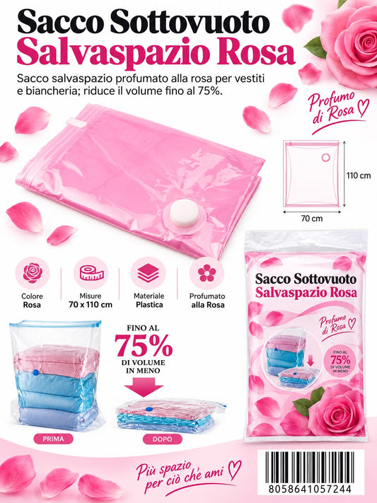 05724 Sacco Sottovuoto Prof. Rosa 70*110Cm 1/12 Ct144