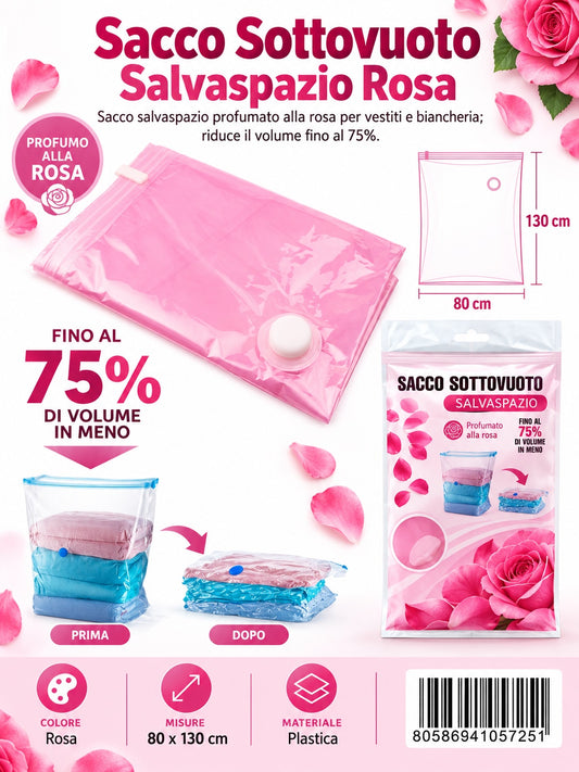 05725 Sacco Sottovuoto Prof. Rosa 80*130Cm 1/12 Ct144