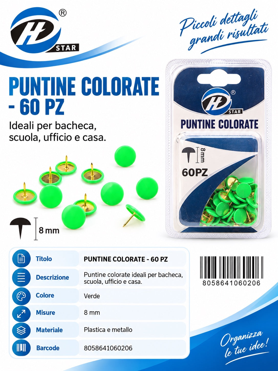 06020 Puntine Colorate 1/12 Ct288