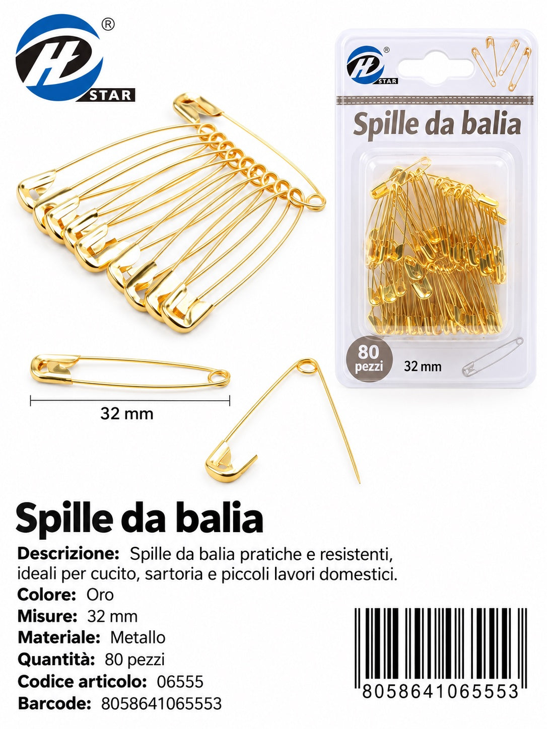 06555 Spille Da Balia 80Pz 1/12 Ct480