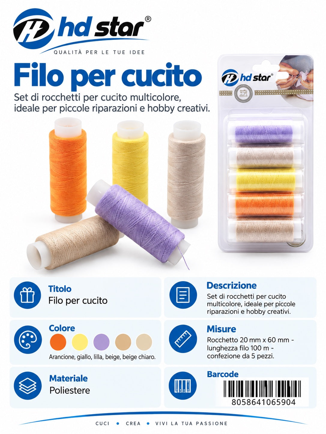 06590 Filo Cucito 100Metri 1/12 Ct240