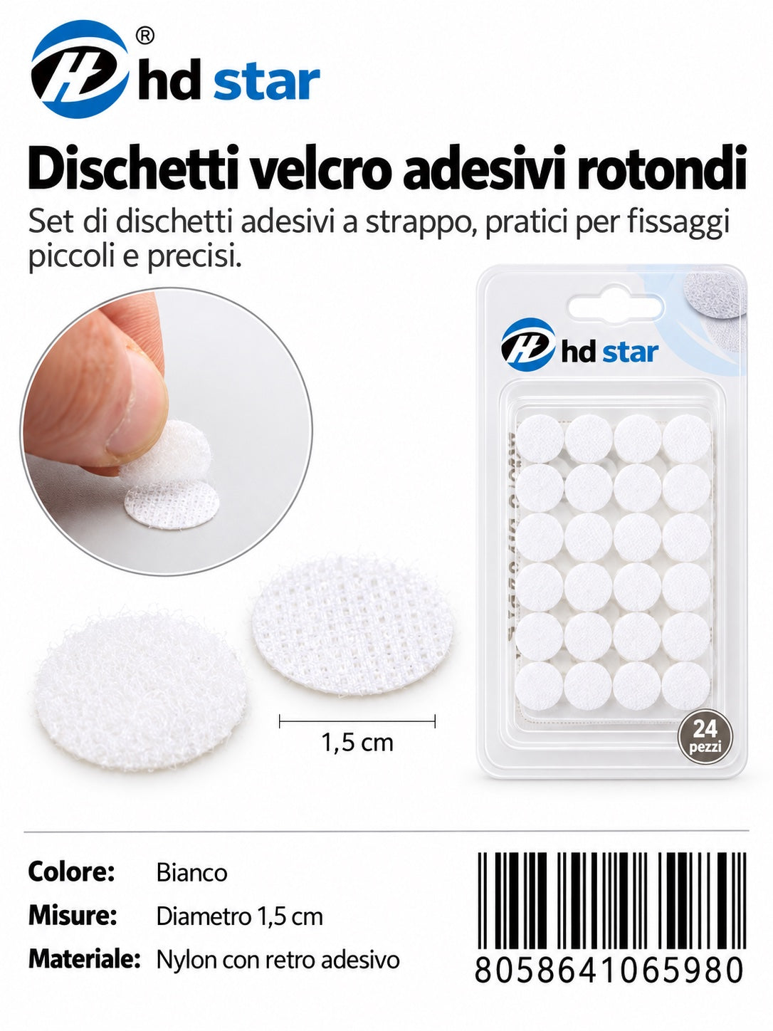 06598 Velcro 1.5Cm 24Pcs