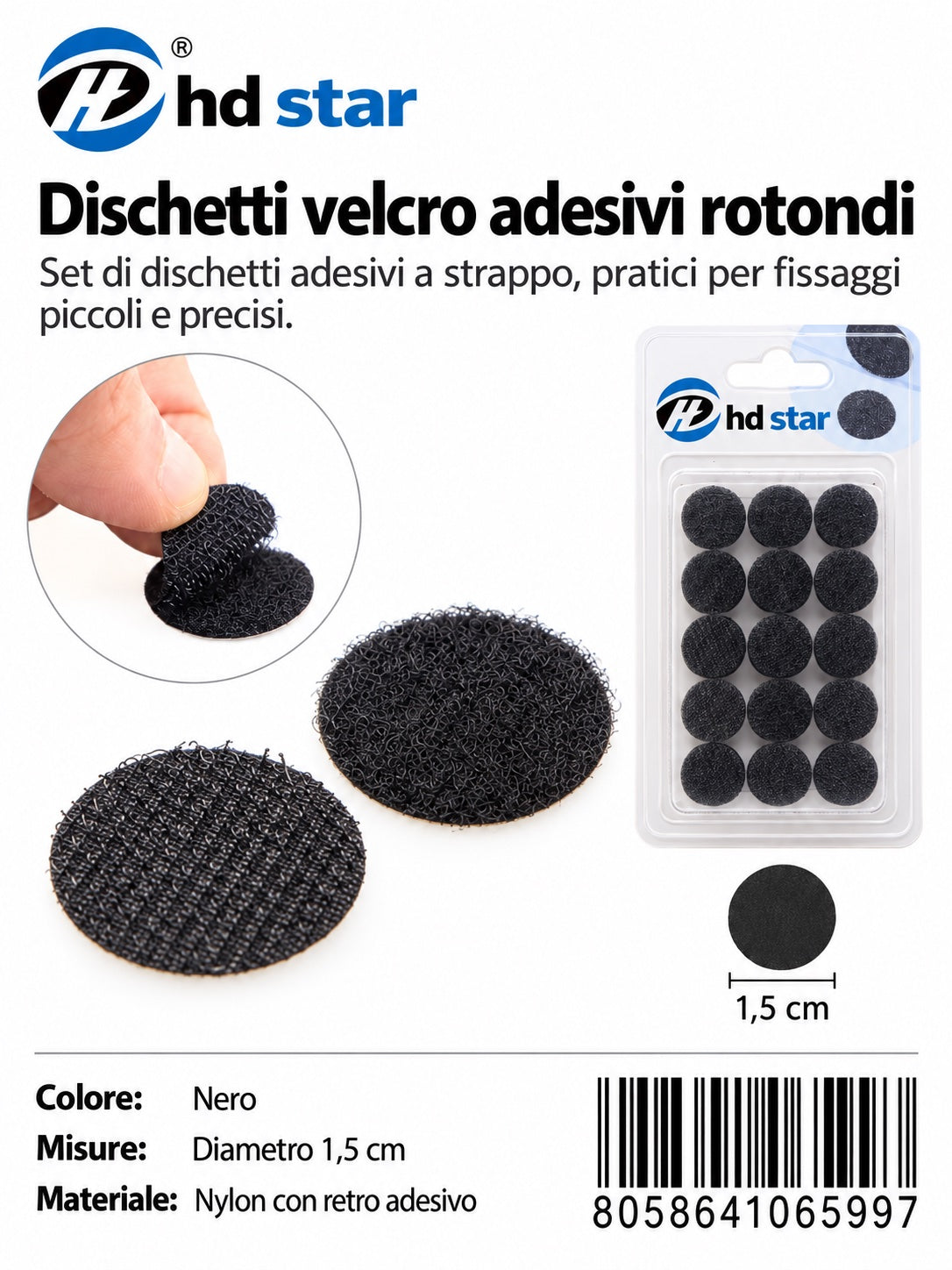 06599 Velcro 1.5Cm 24Pcs