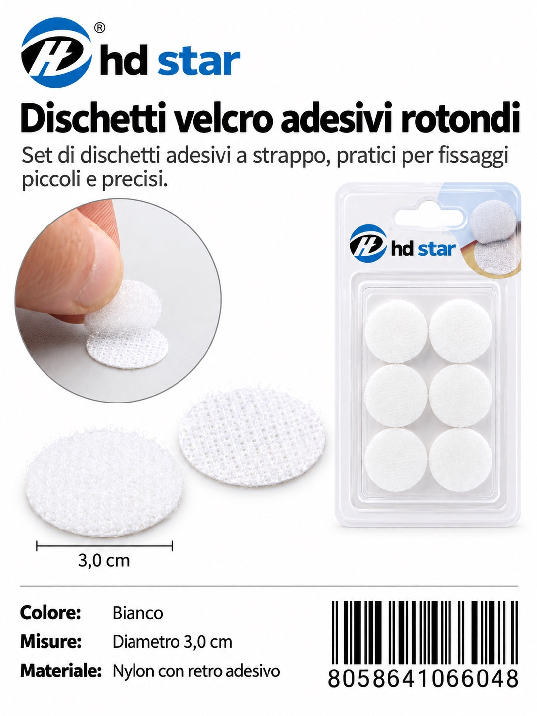 06604 Velcro 3.0Cm 6Pcs