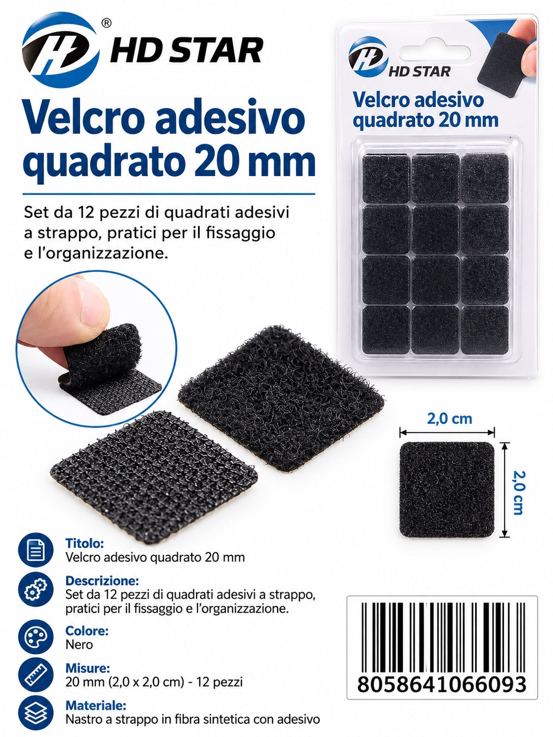 06609 Velcro 2.0Cm 12Pcs
