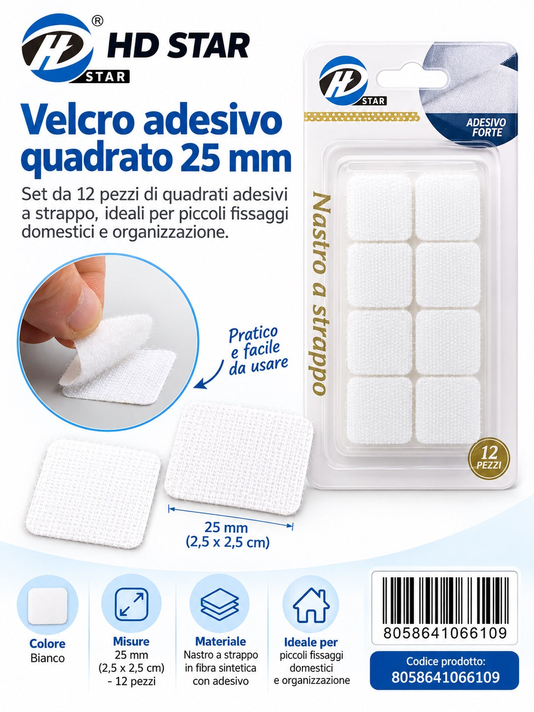 06610 Velcro 2.5Cm 12Pcs