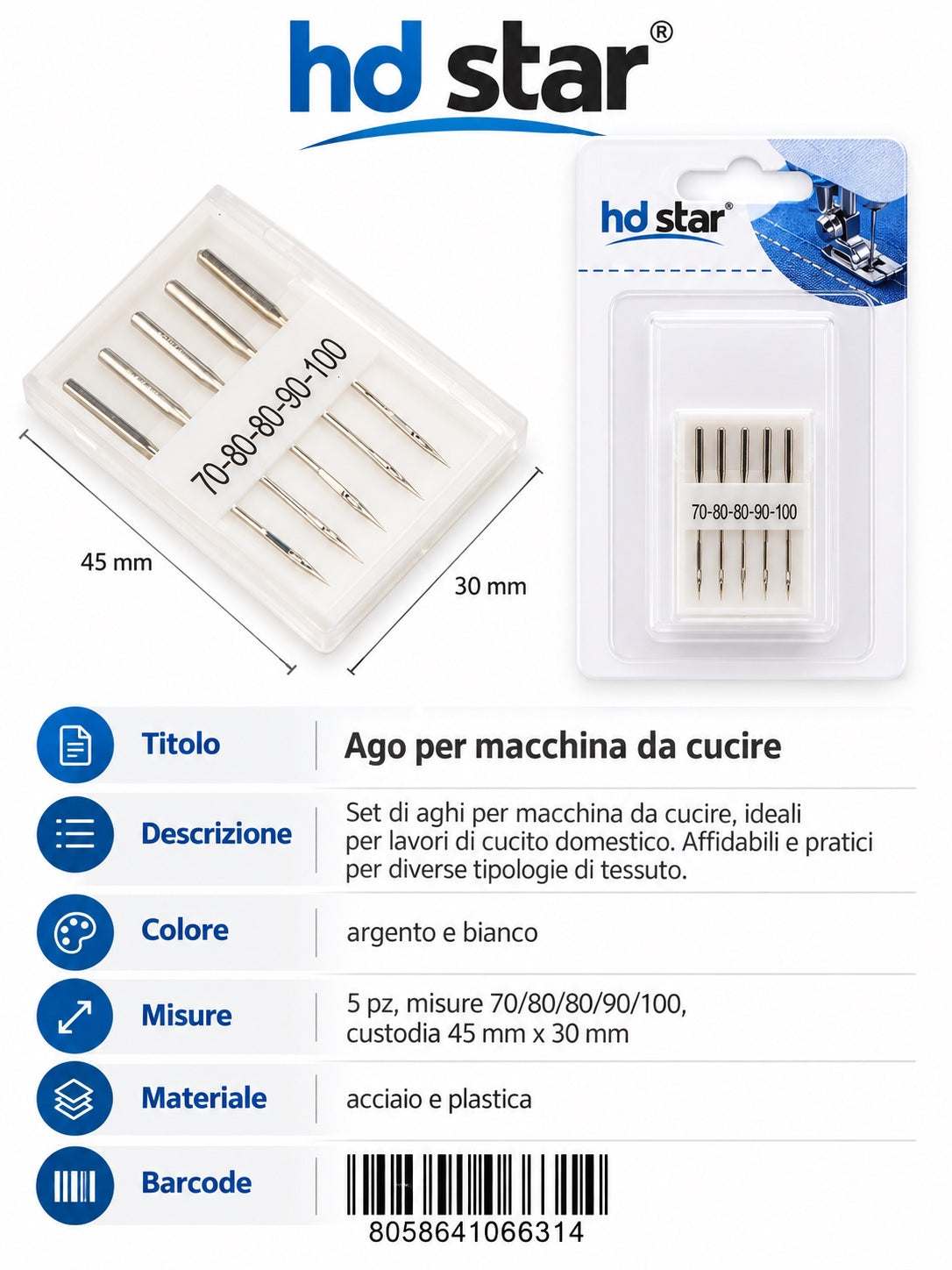 06631 Ago Per Macchina Da Cucire 1/12 Ct480