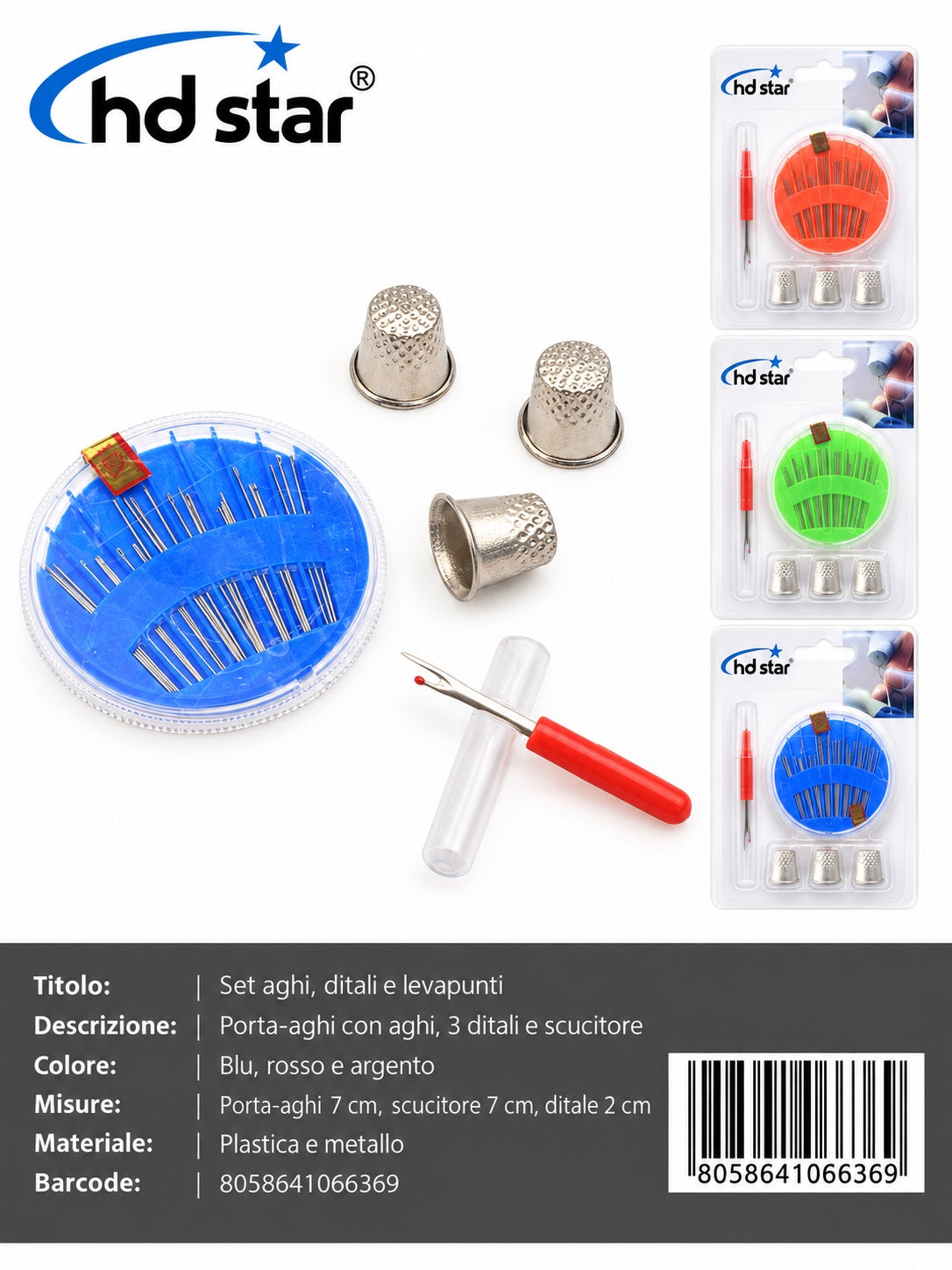 06636 Set Di Aghi+Ditale+Levapunti 1/12 Ct480