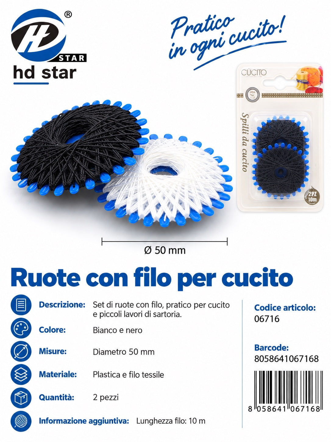 06716 Spilli Da Cucito 1/12 Ct480