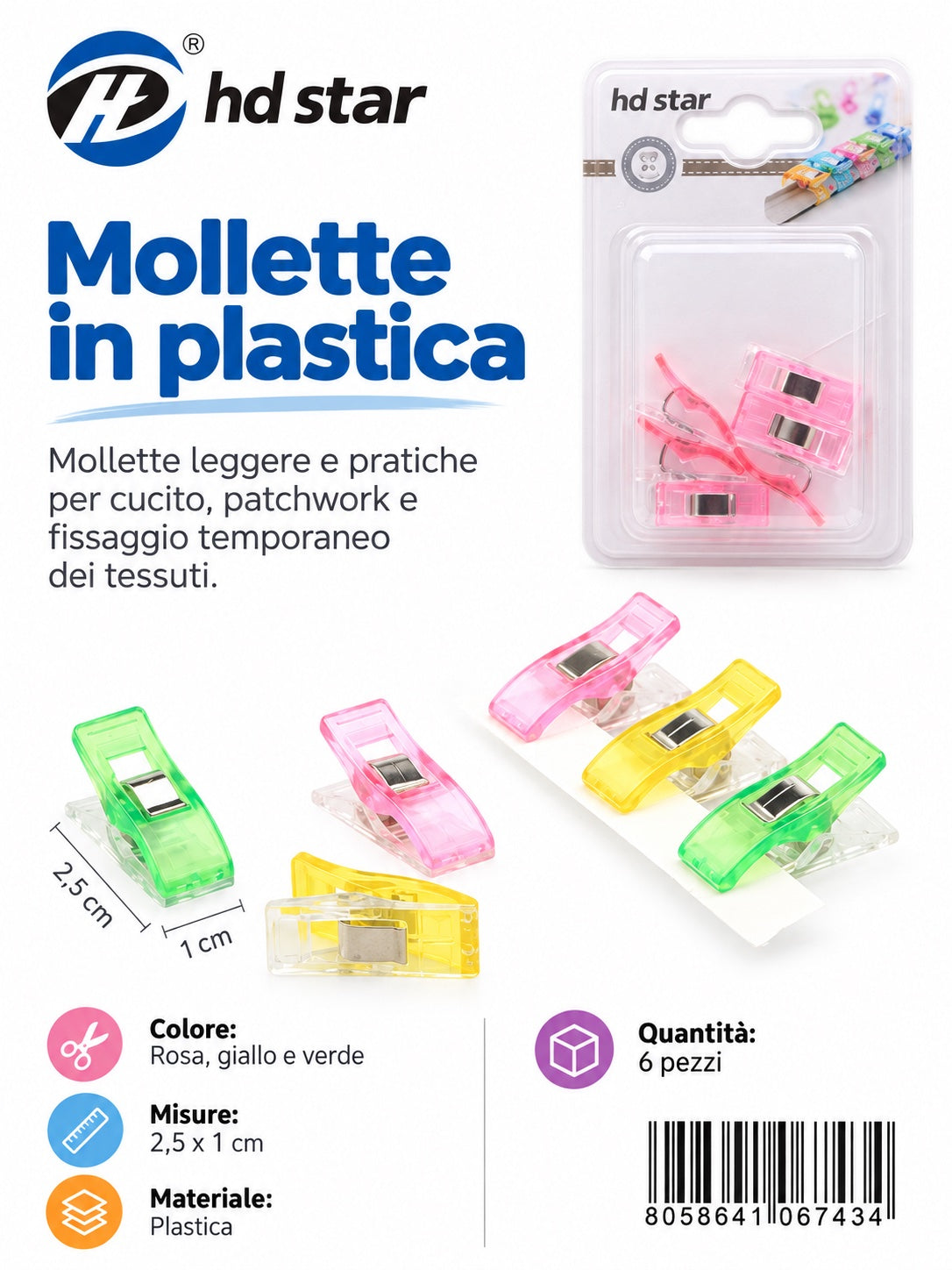 06743 Mollette In Plastica 1/12 Ct480
