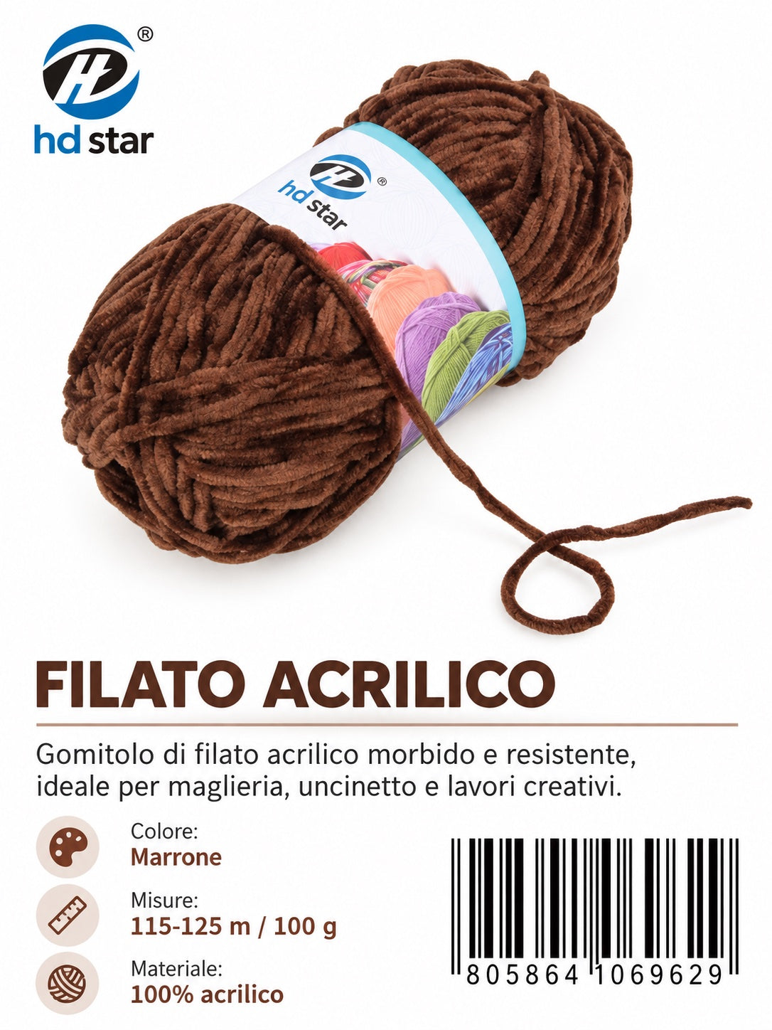 06962 Filato Acrilico Ciniglia 100G 1/6 Ct72