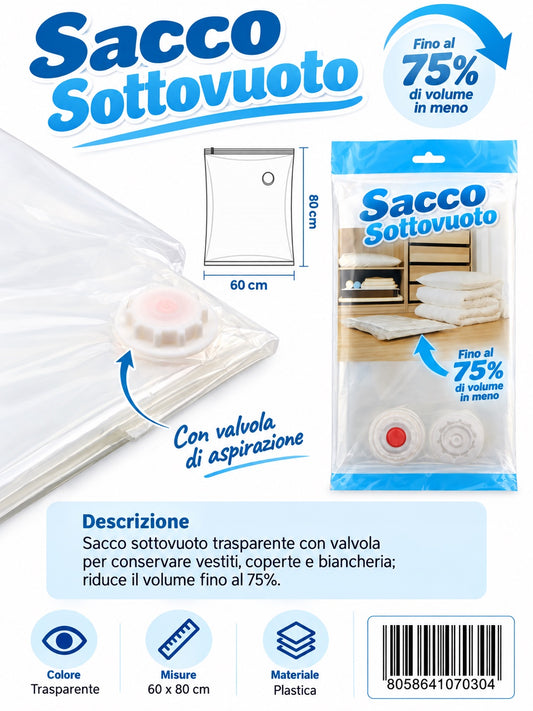 07030 Sacco Sottovuoto 60*80Cm 1/12 Ct144