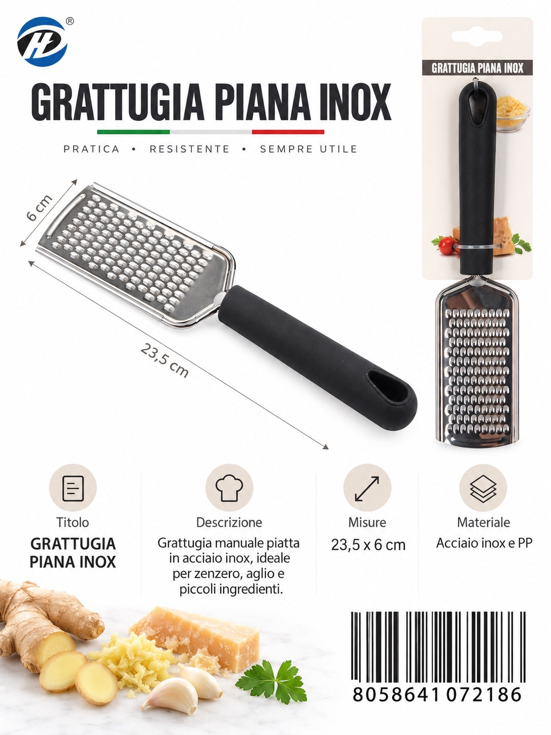 07218 Grattugia Piana Inox