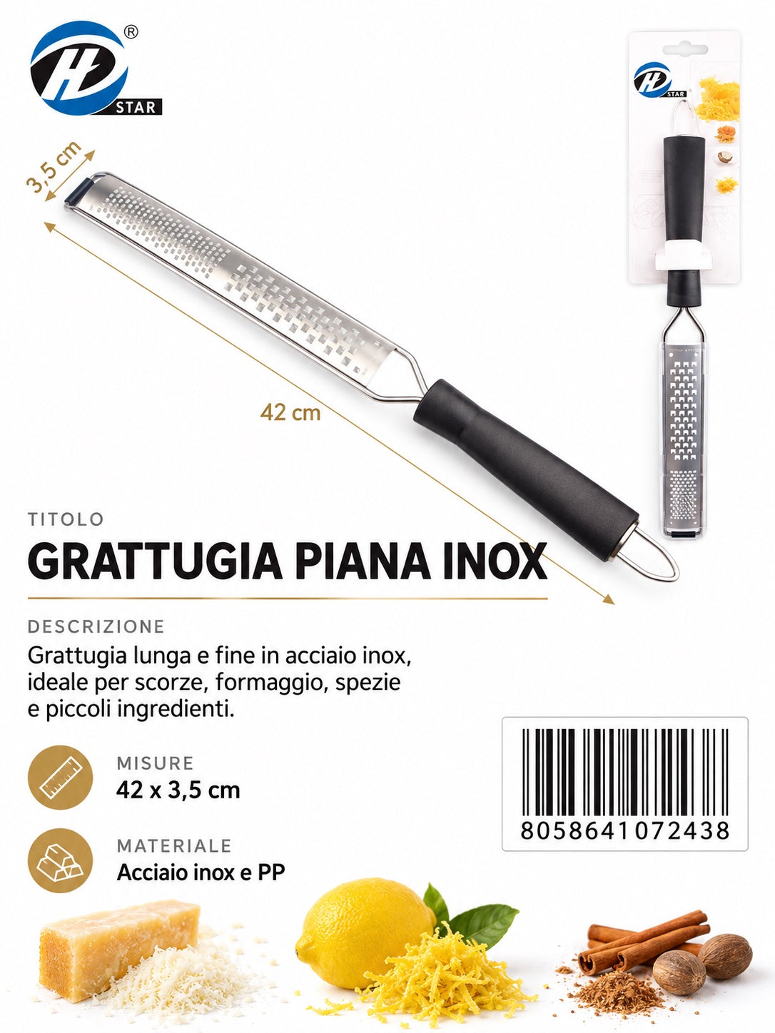 07243 Grattugia Piana Inox