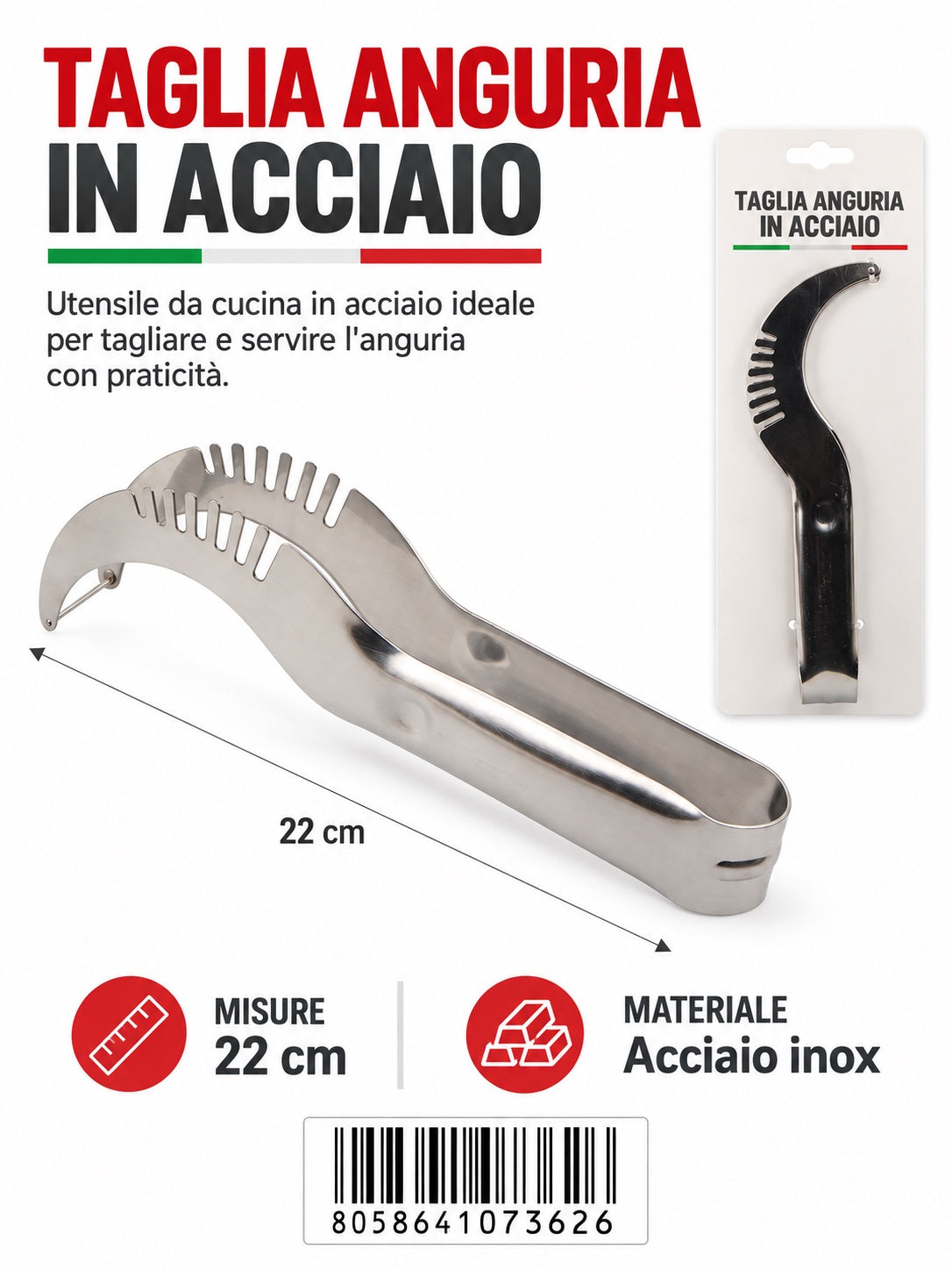 07362 Taglia Anguria In Acciaio