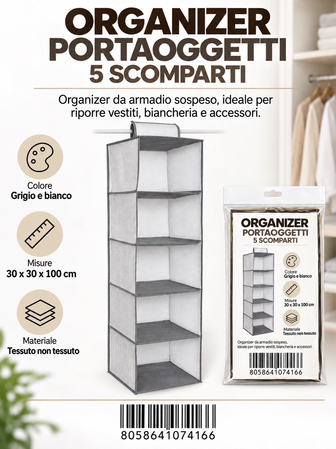 07416 T.Unita Organizer Da Armadio Ct24