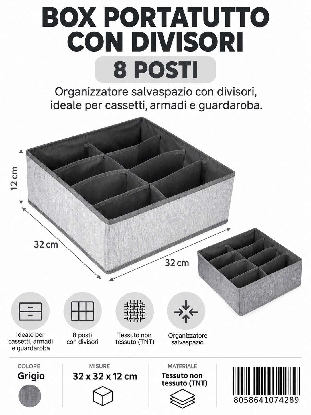 07428 T.Unita Portatutto Con Divisori 1/6 Ct96