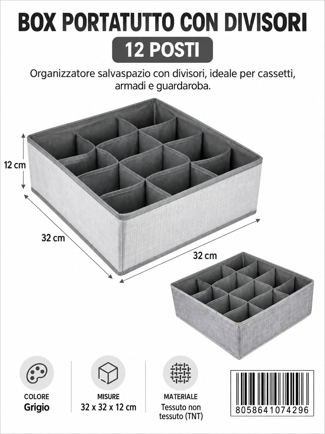 07429 T.Unita Portatutto Con Divisori 1/6 Ct96
