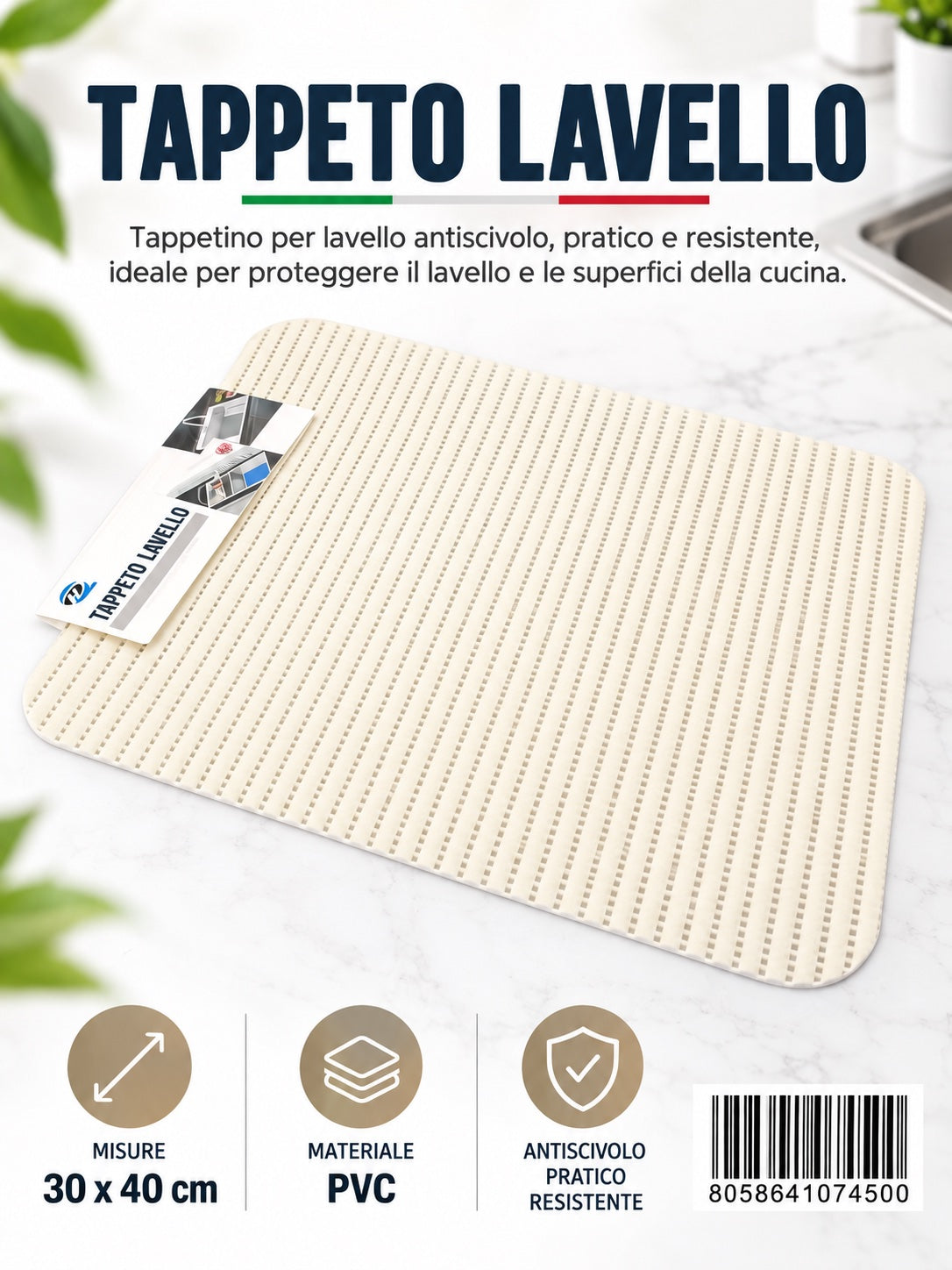 07450 Tappeto Lavello 30*40Cm 1/12 Ct 144
