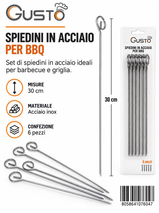 07604 30Cm Spiedini In Acciaio 1/12 Ct144