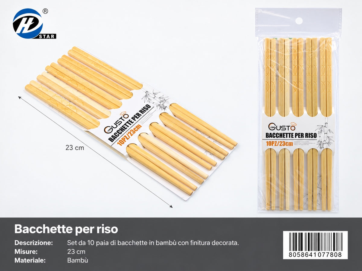 07780 Bacchette Per Riso 23Cm 10Pz