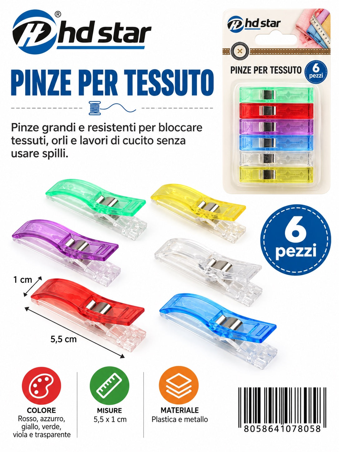 07805 Pinze Per Tessuto 1/12 Ct480