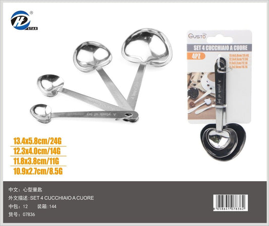 07836 Set 4 Cucchiaio A Cuore
