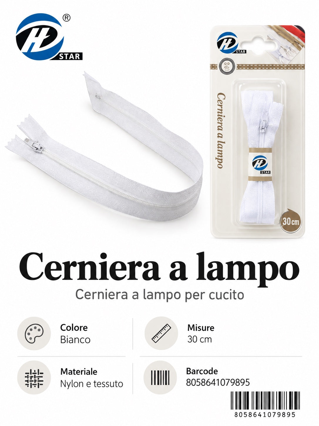 07989 Cerniera A Lampo 1/12 Ct240
