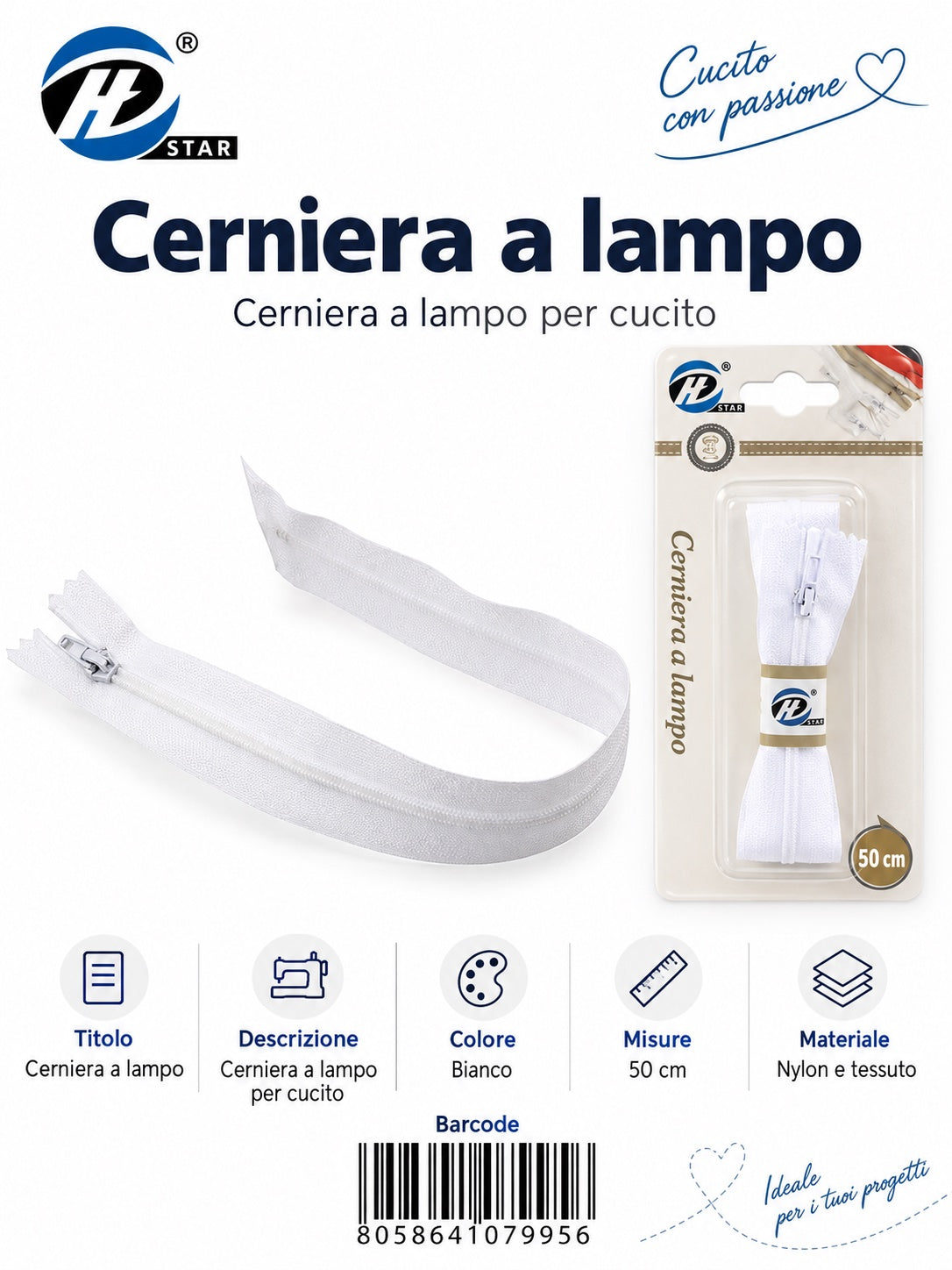 07995 Cerniera A Lampo 1/12 Ct240