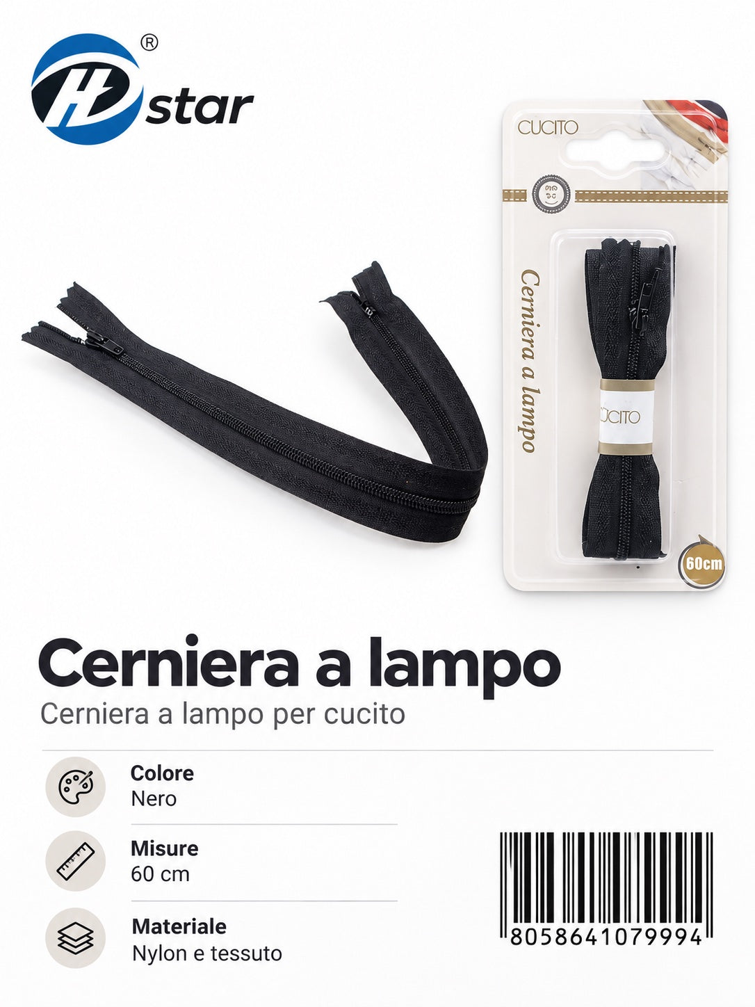 07999 Cerniera A Lampo 1/12 Ct240