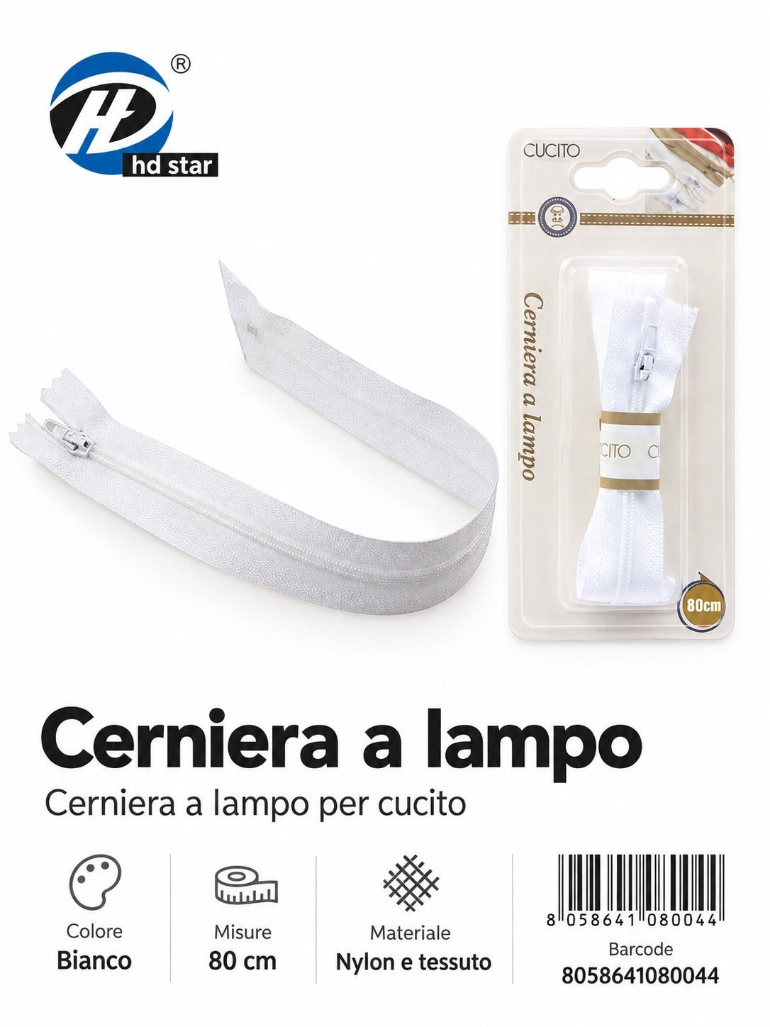 08004 Cerniera A Lampo 1/12 Ct240