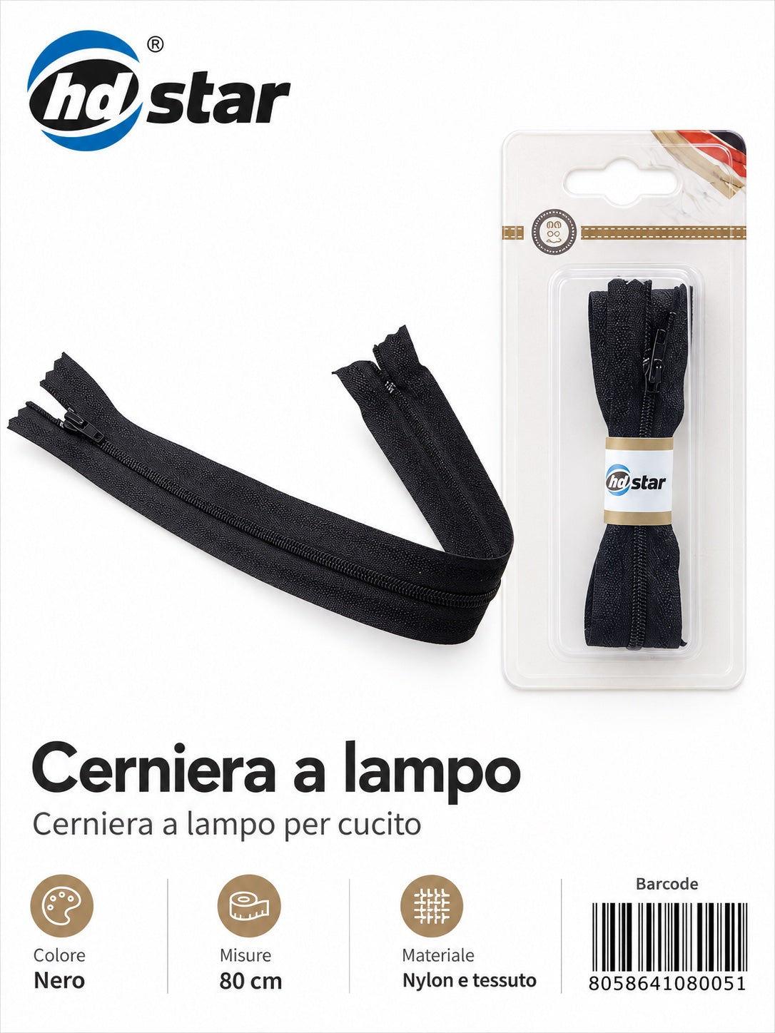 08005 Cerniera A Lampo 1/12 Ct240