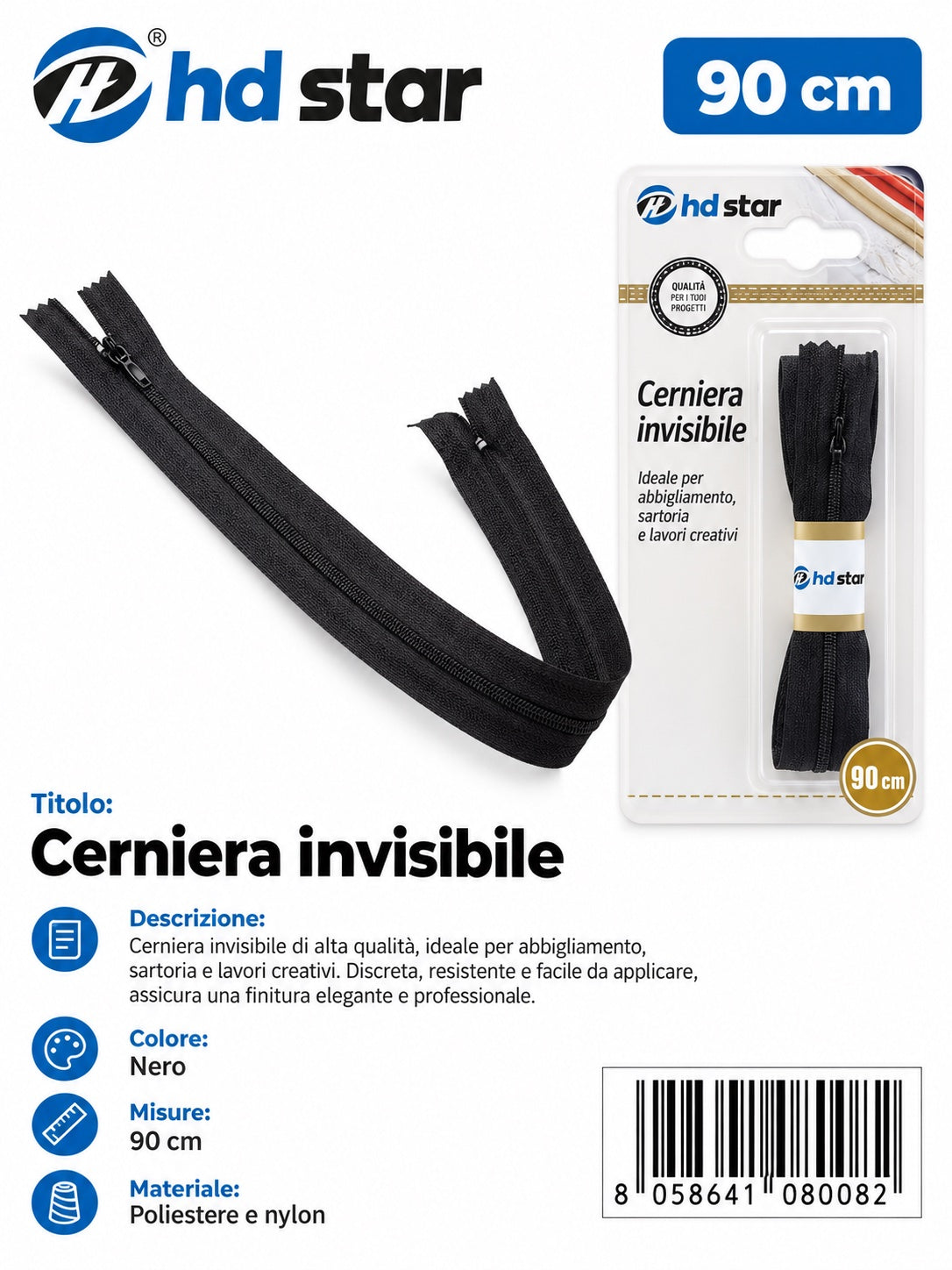 08008 Cerniera A Lampo 1/12 Ct240