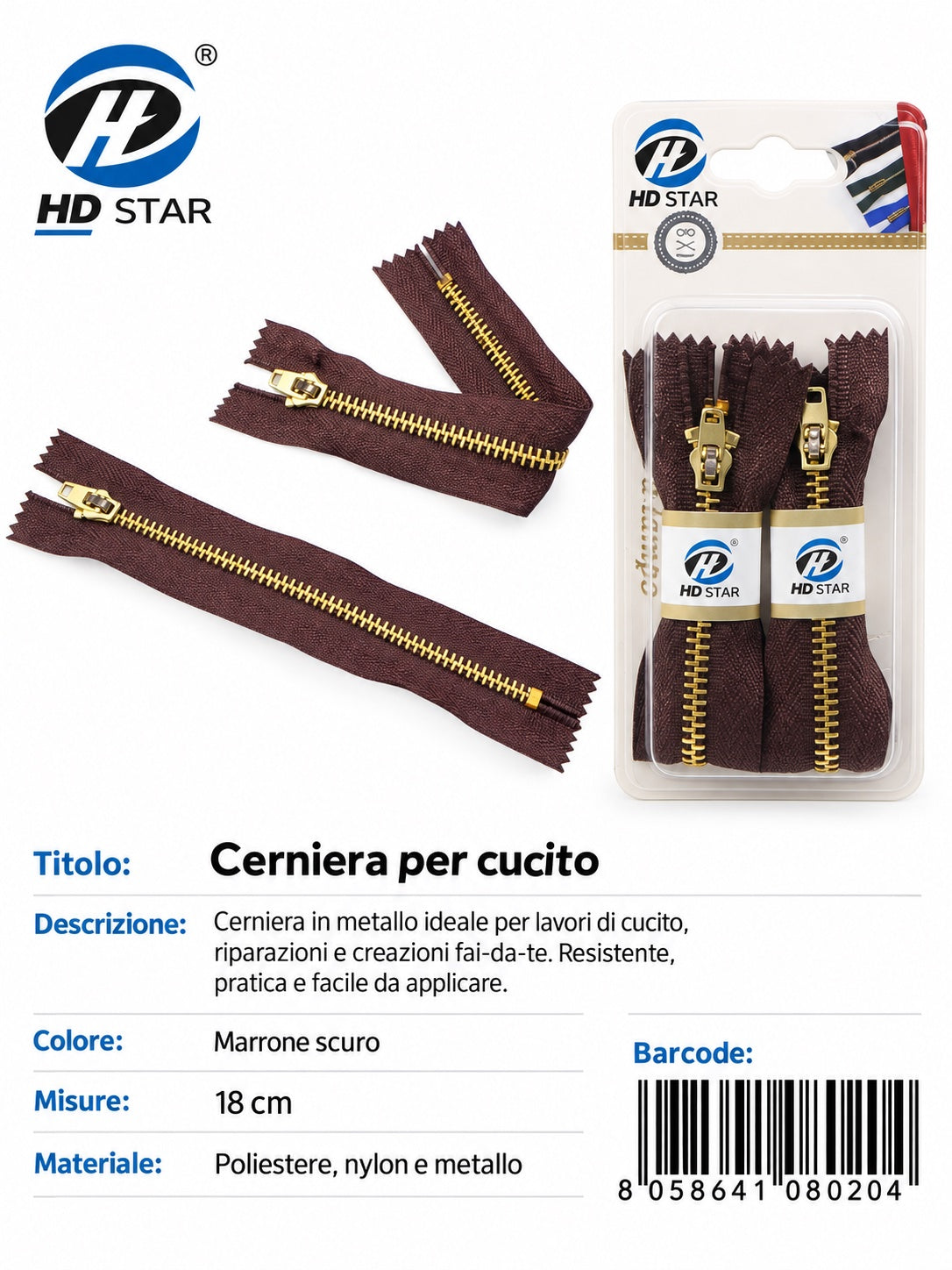 08020 Cerniera A Lampo 1/12 Ct240