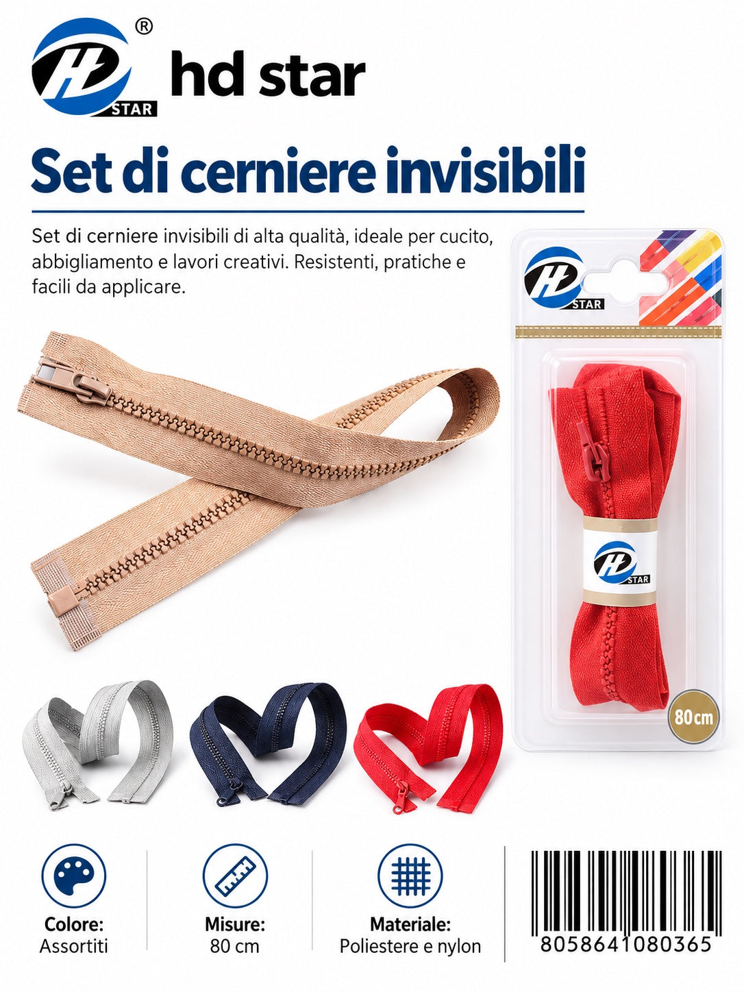 08036 Cerniera A Lampo 1/12 Ct240