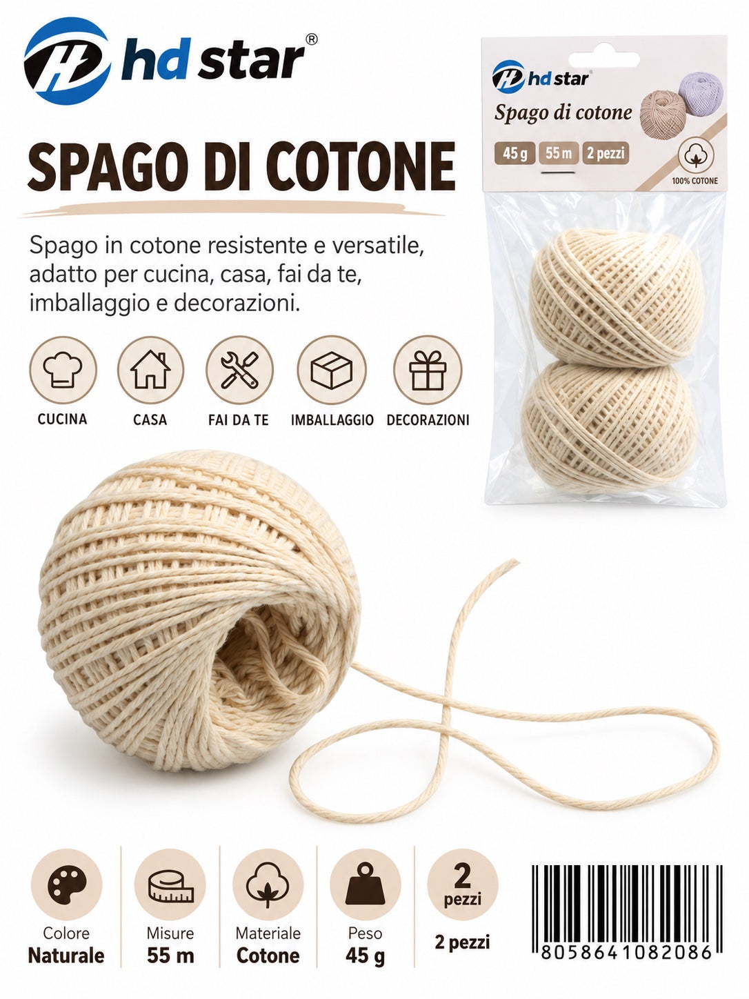 08208 Spago Di Cotone 45G 2Pz 55M 1/12 Ct144