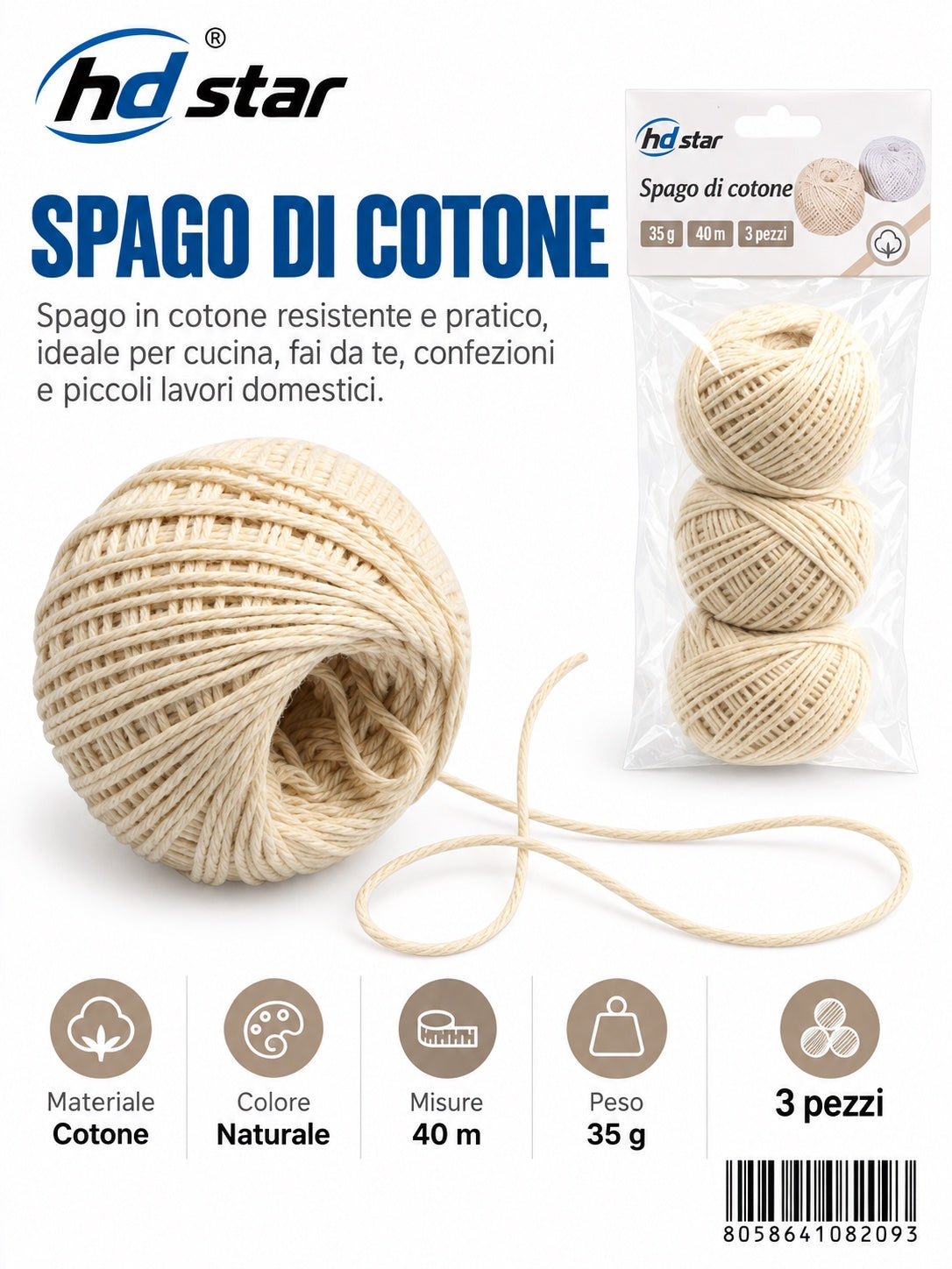 08209 Spago Di Cotone 35G 3Pz 40M 1/12 Ct144