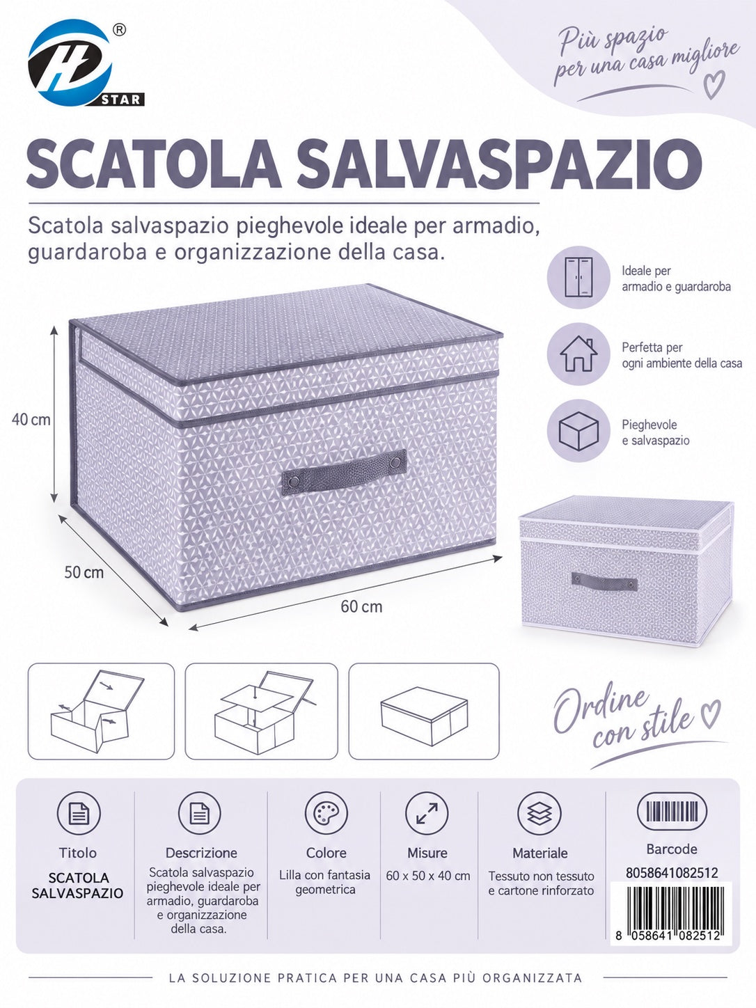 08251 A. Scatola Salvaspazio 60*50*40Cm Ct12