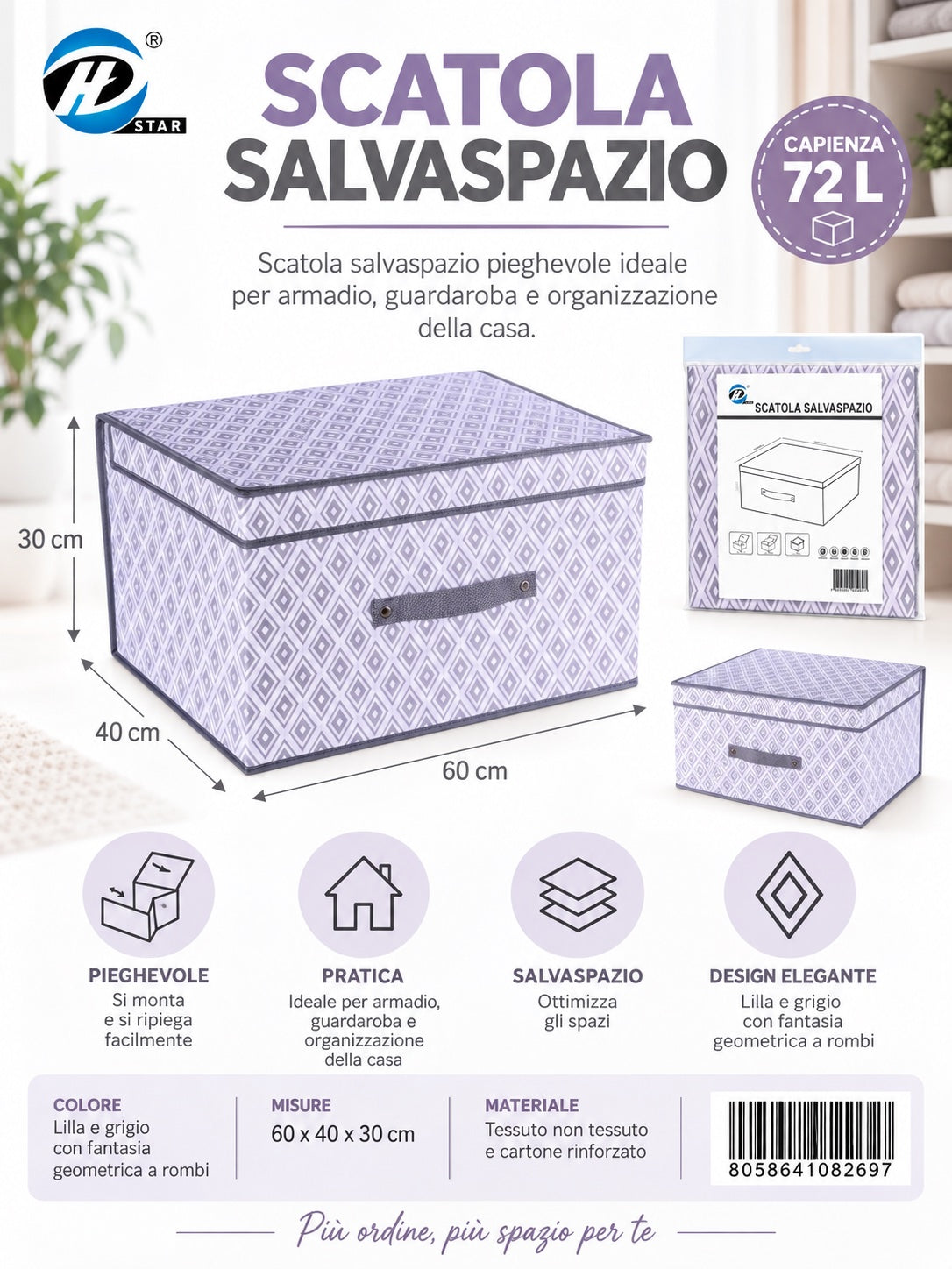 08269 B. Scatola Salvaspazio 60*40*30Cm Ct12