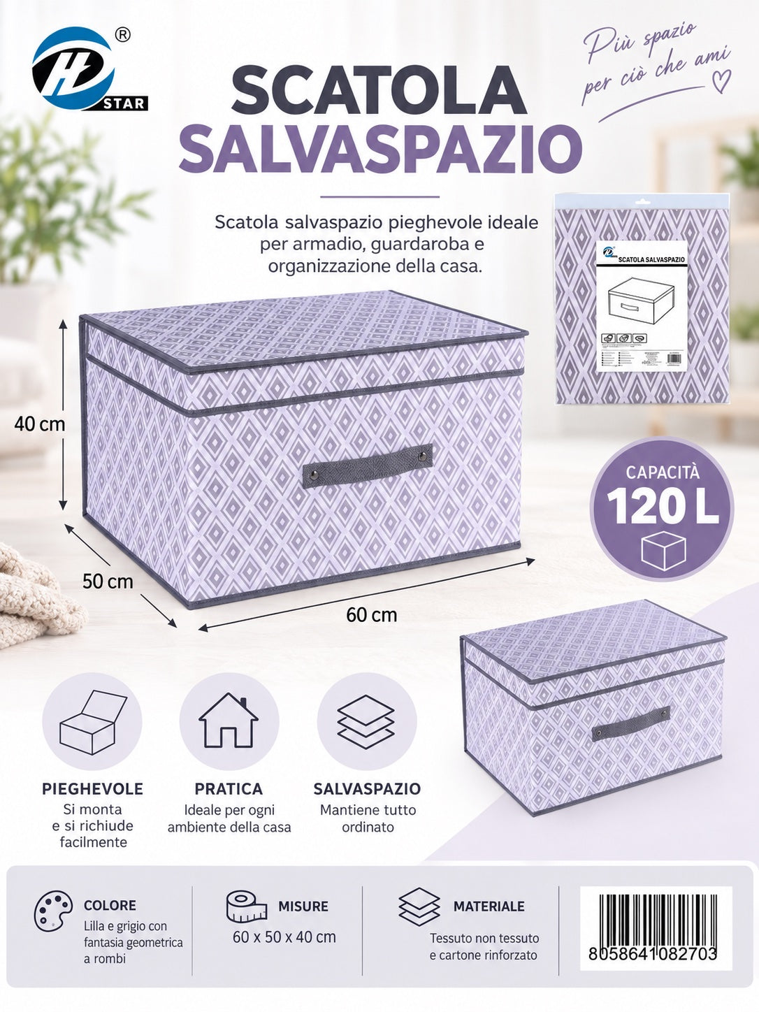 08270 B. Scatola Salvaspazio 60*50*40Cm Ct12