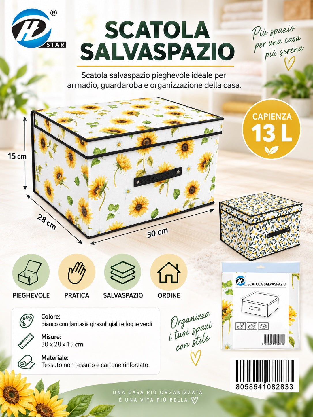 08283 C. Scatola Salvaspazio 30*28*15Cm Ct24
