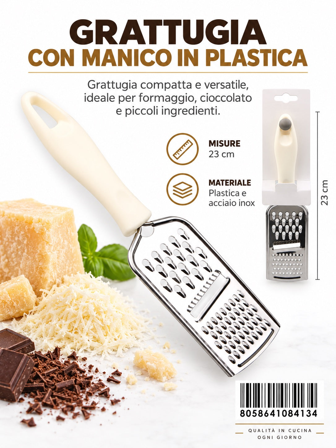 08413 Grattugia Con Manico In Plastica