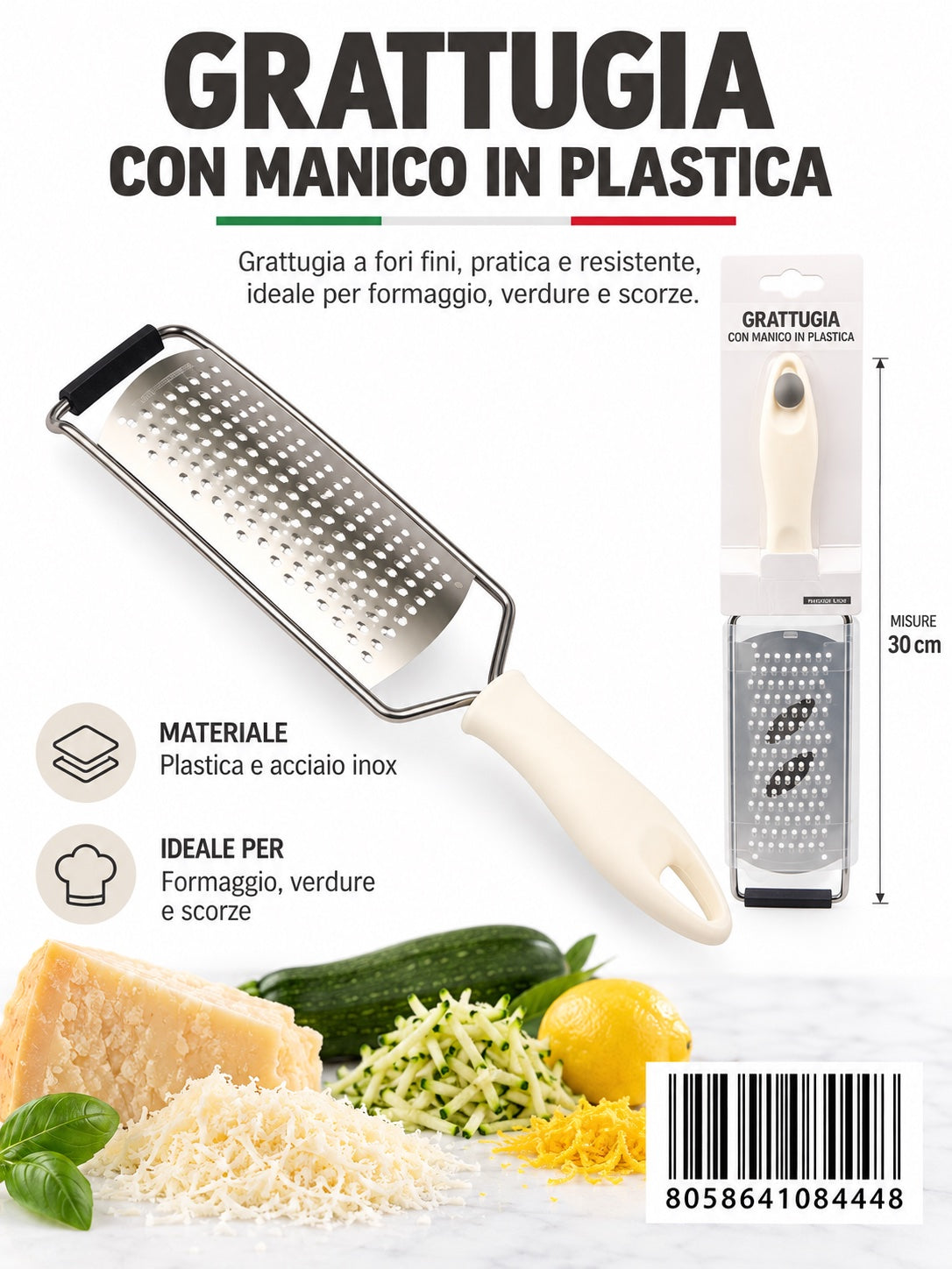 08444 Grattugia Con Manico In Plastica