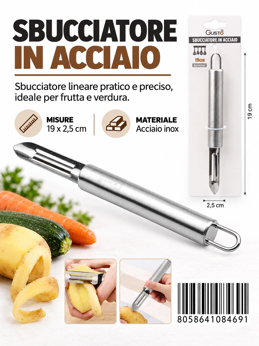 08469 Sbucchiatore In Acciaio