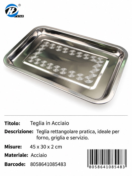 08548 Teglia in Acciaio 45x30cm
